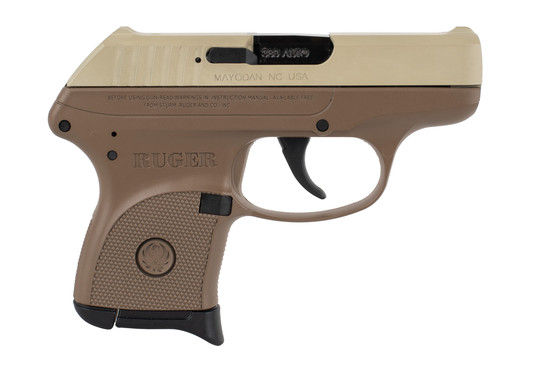 Ruger LCP 380 Sub Compact Pistol features a flat dark earth slide and frame